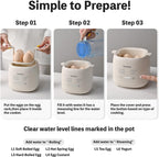Electric Egg Cooker 6-in-1 with Auto Shut Off, Egg Steamer for Soft/Hard Boiled Eggs, Onsen Tamago, Tea Eggs, Custard, Yogurt Maker (BPA-Free Stainless Steel, Compact for Dorm/Keto Kitchen)