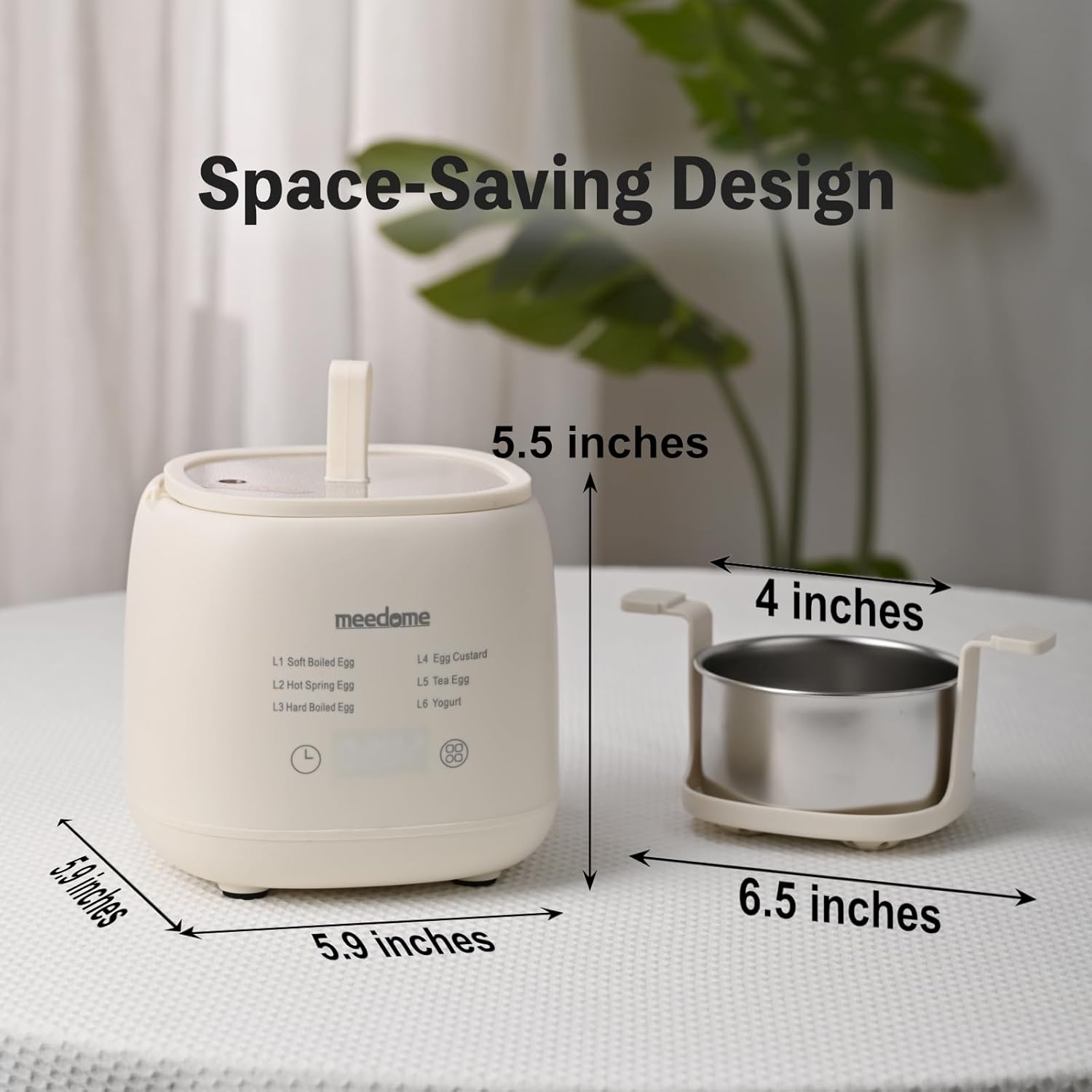 Electric Egg Cooker 6-in-1 with Auto Shut Off, Egg Steamer for Soft/Hard Boiled Eggs, Onsen Tamago, Tea Eggs, Custard, Yogurt Maker (BPA-Free Stainless Steel, Compact for Dorm/Keto Kitchen)