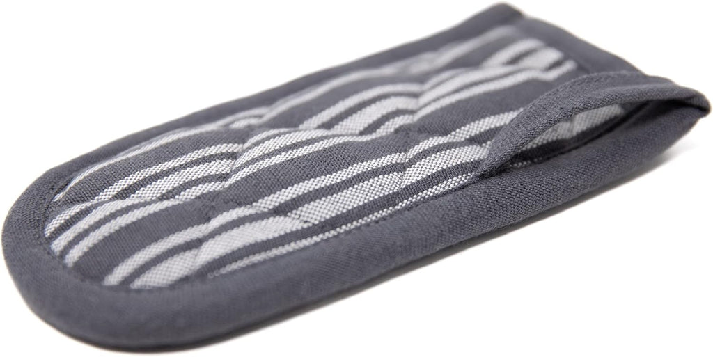 Sticky Toffee Pan Handle Covers for Cast Iron Skillet, Set of 2, Gray Heat Resistant Sleeves, 3 x 6 in, Oeko-Tex Cotton Hot Pot Holders
