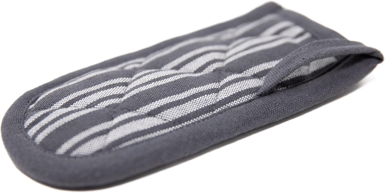 Sticky Toffee Pan Handle Covers for Cast Iron Skillet, Set of 2, Gray Heat Resistant Sleeves, 3 x 6 in, Oeko-Tex Cotton Hot Pot Holders