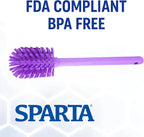 SPARTA Large Water Bottle Brush Ideal for Wide-Mouth Jars, Bottles and Tumblers, Dishwashing Tool with Handle for Home and Commercial Kitchens, Plastic, 12 Inches, Purple, (Pack of 6)