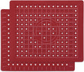 WILLKOMMEN Kitchen Sink Mat, 12" x 10" Rectangular Sink Protector Pad, Fast-Draining Grid Design Liner, Dish Drying Mat 2 Pack Red