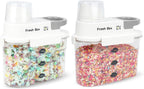 Cereal Storage Container 2Pack,44oz/1.3L Airtight Food Storage Containers With Lids,Organizers Storage With Measuring Cup for Beans,Sugar,Rice,Nuts,Snacks,Pet Food,Candy