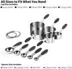 Measuring Cups : U-Taste 18/8 Stainless Steel Measuring Cups and Spoons Set of 10 Piece, Upgraded Thickness Handle(Black)