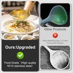 Gold Soup Ladle - 18/10 Stainless Steel Ladle Spoon, 13.8" Soup Spoons [Integral Forming, Heat Resistance，Vacuum Handle] Kitchen Metal Ladel for Cooking, Serving, Stirring, Canning，Sauce, Wok & Soup
