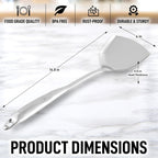 Zulay Kitchen Stainless Steel Metal Wok Spatula - Durable Wok Turner Spatula Shovel - Durable Utensil with Ergonomic, Easy to Use Handle - Easy to Clean, Perfect for at Home Cooks & Chefs - 14.8”