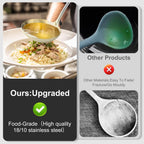 Soup Ladle - Stainless Steel Ladle Spoon，13.8" Large Durable Metal Ladel for Serving or Cooking, Stirring, Wok & Soup, Professional Heavy Duty kitchen Utensils [Heat Resistance, Integral Forming]