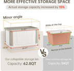 HAIXIN Collapsible Storage Bin with Lid - 62.8 QT Foldable Closet Organizers Stackable Storage Box Plastic Storage Container for Home Garage Office, 1 Pack