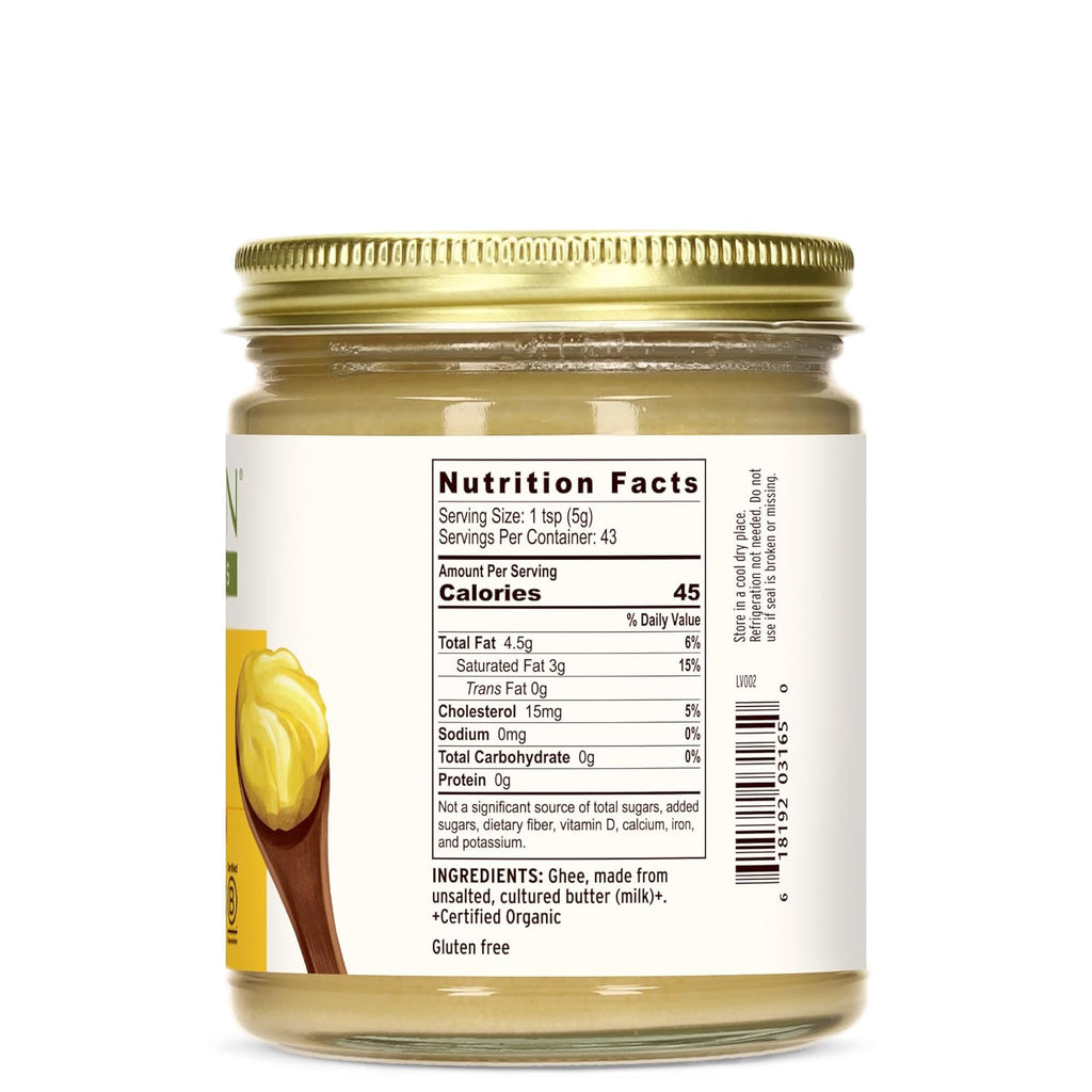 Banyan Botanicals Grass-Fed Ghee – Original Cultured Organic Ghee (Clarified Butter) – Tasty Oil & Butter Alternative for Cooking & Baking – 7.5 oz – Non-GMO Gluten Free Vegetarian