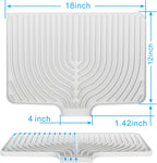 Dish Drying Matt for Kitchen Counter,18"×12"Silicone Dry Rack Mat with Built in Drain, Kitchen Dry Mats for Dishes Drying Pad for Counter(White)