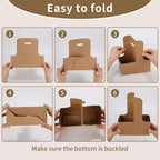 100 Pcs Coffee Drink Carrier with Handle (12-30oz) 2 Cups or 4 Cups,Disposable Paperboard Cup Holder with Handle,Disposable Cup Holders for Drinks,Great for All Your Drink and Food Delivery