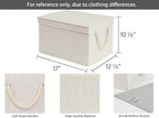StorageWorks Storage Bins with Lids, Decorative Storage Boxes with Lid and Soft Rope Handles, Foldable Storage Baskets for Closet, Shelves, Stackable, Mixing of Beige, White & Ivory, Jumbo, 3-Pack