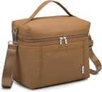 NOL Natural Organic Lifestyle Insulated Lunch Bags for Women Cooler Bag Lightweight Nylon Waterproof Lunch Box For Work (Small, Brown)