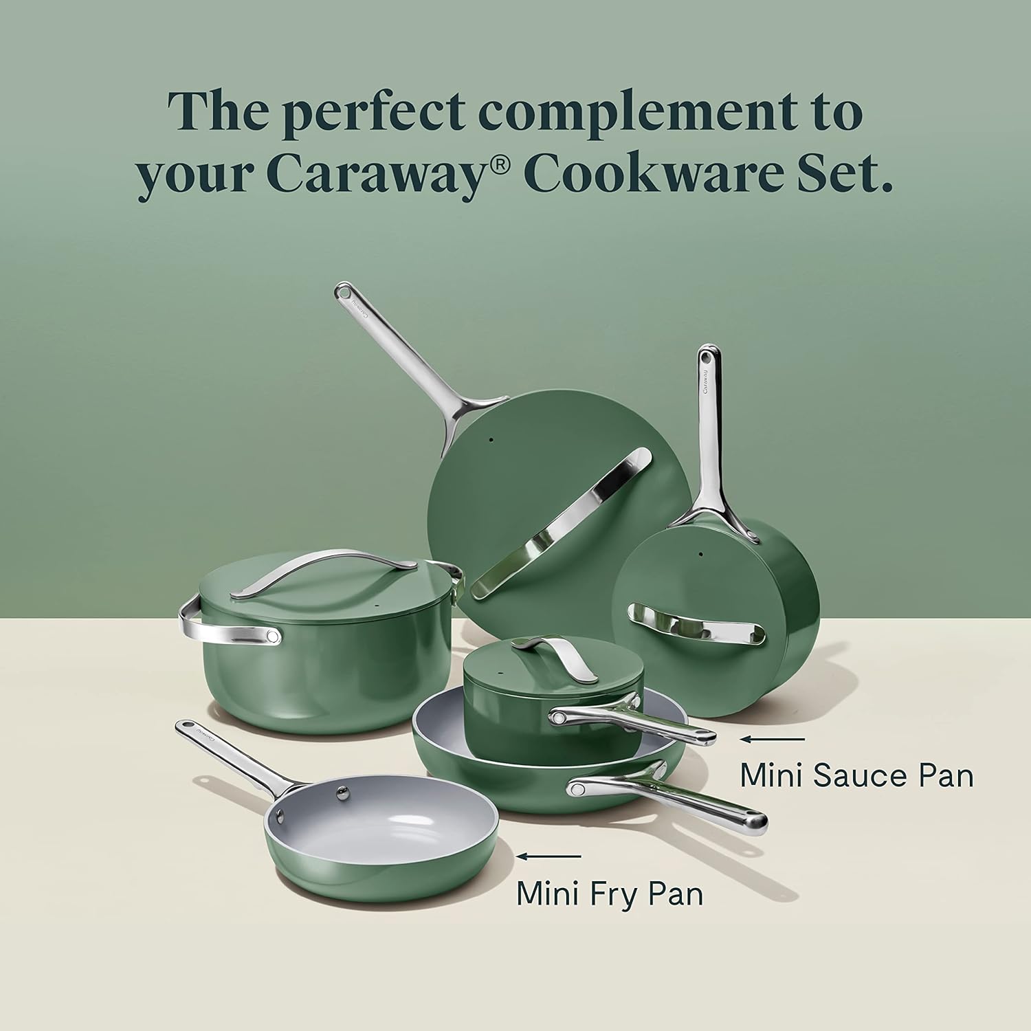 Caraway Nonstick Ceramic Mini Fry Pan (1.05 qt, 8") - Non Toxic, PTFE & PFOA Free - Oven Safe & Compatible with All Stovetops (Gas, Electric & Induction) - Sage