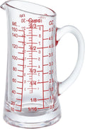 Ackers Glass Measuring Cup 5 Oz/150ml Shot Glass Measuring Cup with V-Spout,Insulated handle
