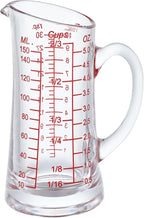Ackers Glass Measuring Cup 5 Oz/150ml Shot Glass Measuring Cup with V-Spout,Insulated handle