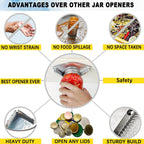 Upgraded Stainless Steel Jar Opener for Seniors, Under Cabinet Jar Openers for Weak Hands, Jar Lid & Bottle Cap Opener Tool, Under Counter Can Opener, One Handed Jar opener