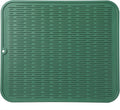 Silicone Dish Drying Mat for Multiple Usage,Easy clean,Eco-friendly,Heat-resistant Silicone Mat for Kitchen Counter or Sink,Refrigerator or Drawer Liner Green 2XL 24 inches x 18 inches