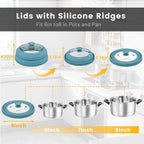 Collapsible Microwave Splatter Cover - Vented Silicone & Glass Lid with Easy-Grip Handle, Fits 6 to 8 Inch Plates & Bowls, 9 Inch Diameter, Prevents Splatters & Ensures Even Heating