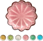 Ceramic Spoon Rest for Stove Top, Flower Cute Spoon Rest for Kitchen Counter, Cooking Spoon Holder for Kitchen Counter, Utensil Rest Spatula Rest Ladle Holder Tong Rest, 1 PC (Ice Cracks, Pink)