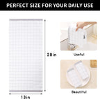 Homaxy 100% Cotton Terry Kitchen Towels(White and Light Grey, 13 x 28 Inches), Checkered Designed, Soft and Super Absorbent Dish Towels, 8 Pack