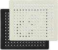 WILLKOMMEN 2 Pack Kitchen Sink Mat, 12'' x 10"" Dish Drying Mat for kitchen Counter, Durable Rubber Dish Draining Mat, Grid Sink Mat,Square Black & Cream White