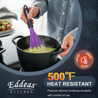 Silicone Whisk, 500°F Heat Resistant Non Scratch Coated Whisks for Cooking Baking Balloon wisk, Kitchen Whisk Tool Set, for Stirring, Beating & Blending of 3 Size 7.5"+ 9" +11 inch