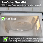 Magnetic Splatter Cover, 12-Inch Clear BPA-Free Food Lid, Vented Plate Guard with Steam Vents, Anti-Splash Microwave Lid, Dishwasher Safe, Space-Saving Magnetic Storage - Ivory