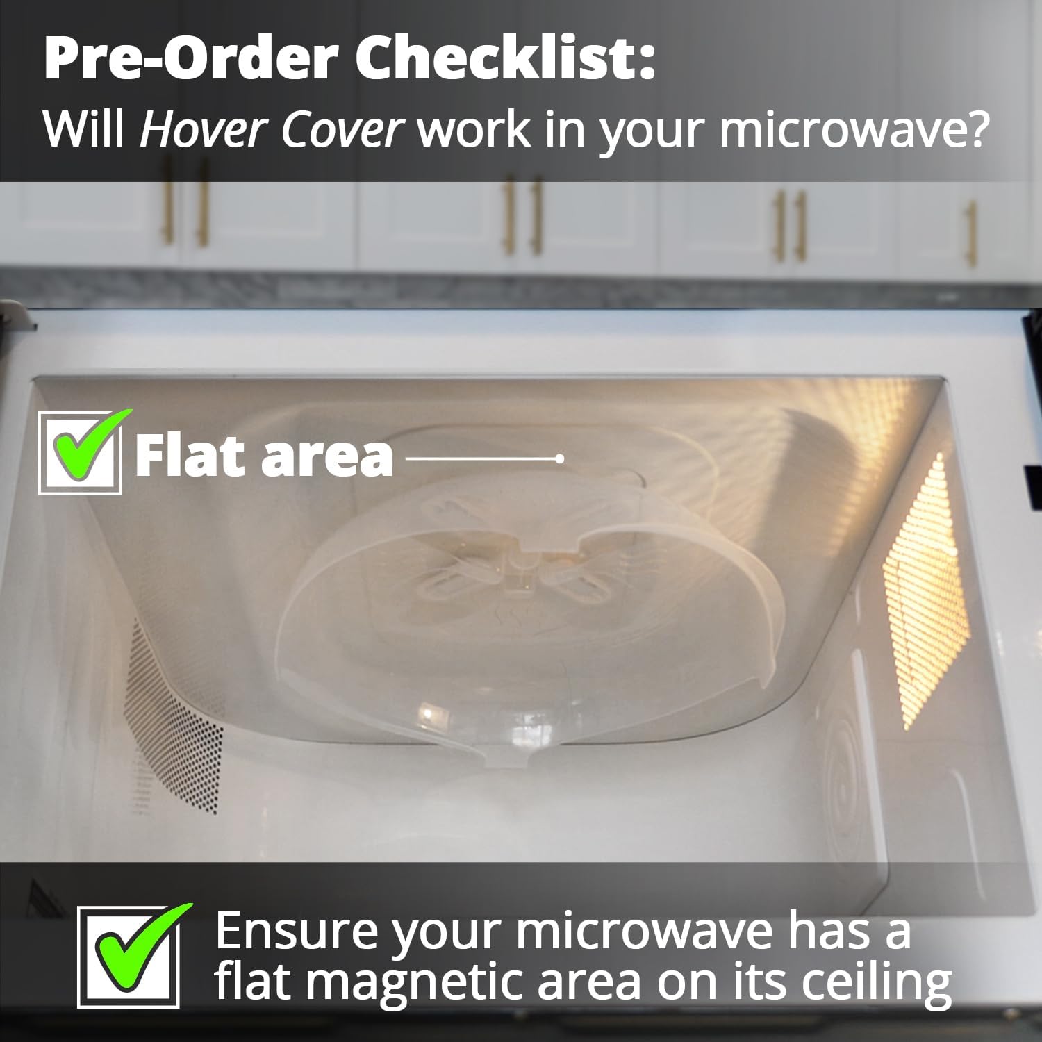 Magnetic Microwave Splatter Cover, Clear Microwave Cover for Food - Vented & Magnetic Microwave Food Cover, 12-inch, BPA-Free - White