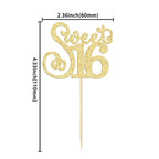 Gyufise 24 Pack Happy Sweet 16 Cupcake Toppers Glitter Sixteen 16th Birthday Cupcake Picks Cheers to 16 Years Old Cupcake Decorations for 16th Birthday Anniversary Party Cake Decorations Supplies Gold