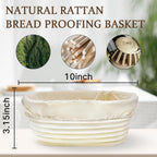 Sourdough Bread Baking Supplies- Set of 2 Oval Banaton Basket with Sourdough Starter Kit and Making Tools Accessories for Homemade Bread