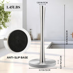 JOGREFUL Paper Towel Holder Stand, Stainless Steel Kitchen Paper Towel Countertop Stand with Streamline Body, Bathroom Organization for Family Standard Large Size Roll Paper, Sliver