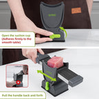Fresh Meat Slicer, Thickness Adjustable Stainless Steel Kitchen Cleaver Knife Set With Block, Manual Fresh Meat Cutter Jerky Slicer For Beef Pork, Cooking BBQ Hot Pot (Gray) (Gray)