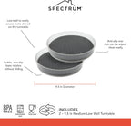 Spectrum Medium Lazy Susan Organizers 9.5 in Pack of 2 for Cabinet Pantry Table Rotating Kitchen Storage Spice Rack Fridge Organization, Charcoal Gray Spinning Turntable for Sauces Jams Condiments