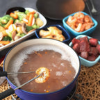 Artestia Swiss Fondue Set – Cast Iron Traditional 2L Cheese & Chocolate Fondue Pot for 4-6 People – Ideal for Melting Cheese, Chocolates, Caramel, & More, Blue