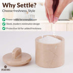 Marble Salt Cellar with Lid and Spoon 4 Inch Verona Handmade Spice Jars for Kitchen Storage - Flaky Salt Holder, Decorative Sugar Bowl & Small Seasoning Containers for Countertop Decor
