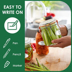 200 Dissolvable Canning Labels for Mason Jars, 1 x 2⅛ inch Food Labels, Tiny Canning Jar Stickers Removable with Water