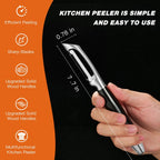 KULUNER 304 Stainless Steel Multi-Function Kitchen Peeler - With Solid Wood Handle, Sharp & Durable Blade, Effortlessly Peels Vegetables and Fruits, Essential Kitchen Tool