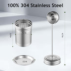 House Again 2 Pack 2 IN 1 Tea Infuser for Loose Tea, Ultra Fine Mesh Tea Ball Strainer with Spoon, Updated 304 Stainless Steel, Loose leaf Tea Steeper, Perfect for Loose Tea, Herbal Tea, Teabag