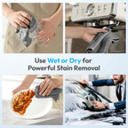 Microfiber Cleaning Cloths 12”x12”, 12Pack - Extra Thick Kitchen Towels - Streak-Free, Lint-Free, Fast Absorbent - Reusable Multi-Purpose Housekeeping Rags for Cars, Dishes, Floors, Tiles - Grey