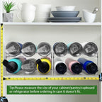 2 Pack Water Bottle Organizer, Stackable Kitchen Pantry Storage Shelf, Plastic Water Bottle Holder for Cabinet and Fridge Organization
