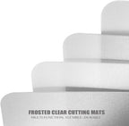 Fotouzy Flexible Plastic Cutting Boards for Kitchen, 4 Frosted Clear Cutting Mats 15 x 12 In, BPA-Free, Non-Porous, and Dishwasher Safe, Set of 4