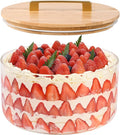 9 inch Large Salad and Trifle Bowl Glass with Lid, 155 oz Versatile Mixing and Serving Dish for Fruit, Laying Ice Cream, Cake, Cupcake, Baking, and Dessert, Microwave Safe