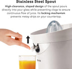 Tribest CitriStar CS-1000 Electric Citrus Juicer with Stainless Steel Strainer and Spout (White)