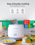 CUCKOO CR-1095 10-Cup (Uncooked) / 20-Cup (Cooked) Basic Rice Cooker and Warmer with Nonstick Inner Pot, Switch Press (White)