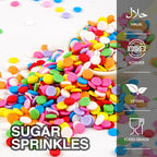 Rainbow Round Sprinkles, Birthday Confetti Edible Cake Decorations, Round Sprinkles For Cupcake, Cake Decorating, Ice Cream, Cookie, 150g/5.29oz