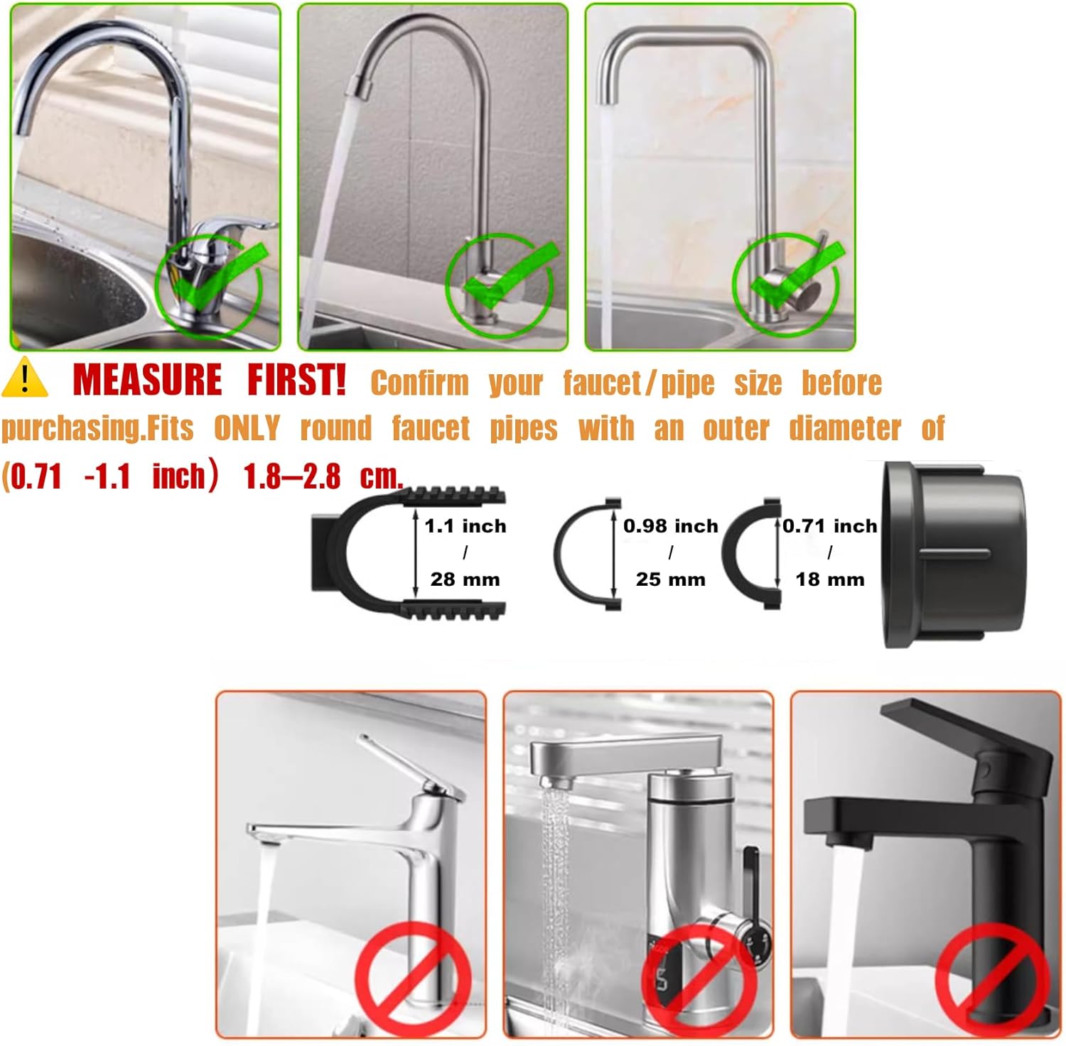 Sink Organizer Rack for Kitchen and Bathroom, 2024 New Stainless Steel Detachable Hanging Faucet Drain Rack with Drip Tray Faucet Sponge Holder for Bathroom (Black, Right)