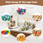 TCJJ Coffee pod organizer with bamboo lid, transparent k cup holder, 170 cubic inches capacity, can be placed on a tabletop or mounted on a wall, compatible with Nestlé coffee pod.