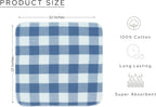 Waffle Weave Plaid Dish Cloths, 100% Cotton - 12 x 12 Inches, Ultra Soft Absorbent Quick Drying Dish Towels Buffalo Check Dish Rags for Kitchen, 8 Pack - Spring Summer - Smoky Grey and White
