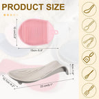 uxcell 1 Set Silicone Spoon Rest for Stove Top, Silicone Spoon Holder for Cooking Spatula, Ladle, Brush Khaki/Pink